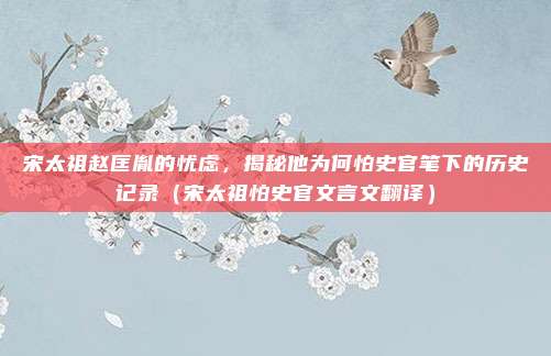 宋太祖赵匡胤的忧虑，揭秘他为何怕史官笔下的历史记录（宋太祖怕史官文言文翻译）