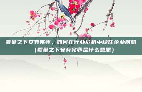 覆巢之下安有完卵，如何在行业危机中稳住企业航船（覆巢之下安有完卵是什么意思）
