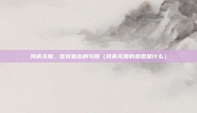 风雨无阻，坚毅意志的写照（风雨无阻的意思是什么）