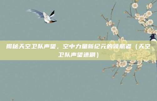 揭秘天空卫队声望，空中力量新纪元的领航者（天空卫队声望速刷）
