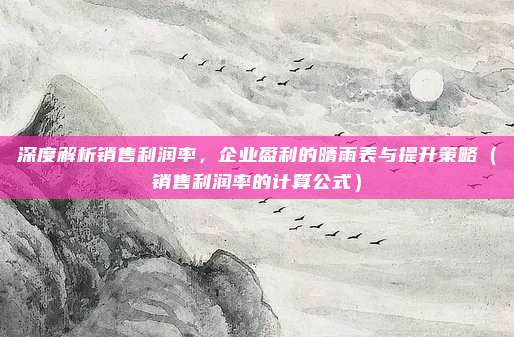 深度解析销售利润率，企业盈利的晴雨表与提升策略（销售利润率的计算公式）