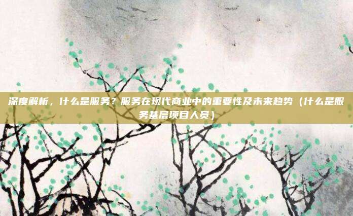 深度解析，什么是服务？服务在现代商业中的重要性及未来趋势（什么是服务基层项目人员）
