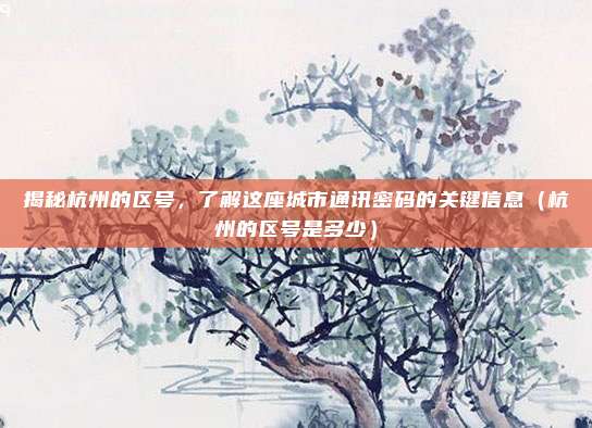 揭秘杭州的区号，了解这座城市通讯密码的关键信息（杭州的区号是多少）