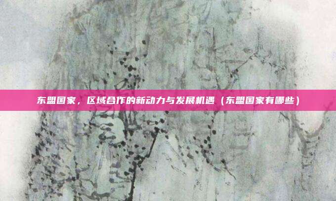 东盟国家，区域合作的新动力与发展机遇（东盟国家有哪些）