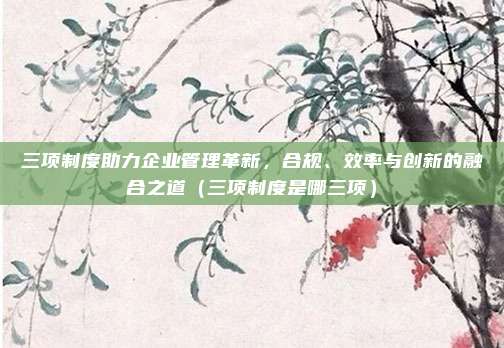 三项制度助力企业管理革新，合规、效率与创新的融合之道（三项制度是哪三项）