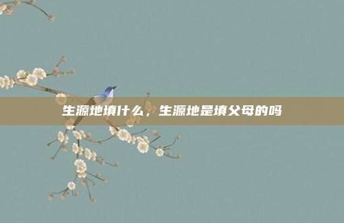 生源地填什么,生源地是填父母的吗