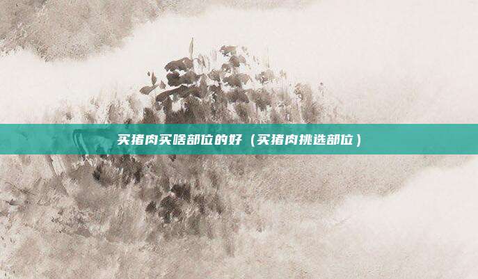 买猪肉买啥部位的好（买猪肉挑选部位）