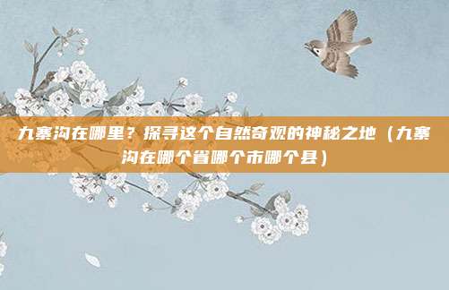 九寨沟在哪里？探寻这个自然奇观的神秘之地（九寨沟在哪个省哪个市哪个县）