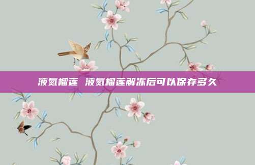 液氮榴莲 液氮榴莲解冻后可以保存多久