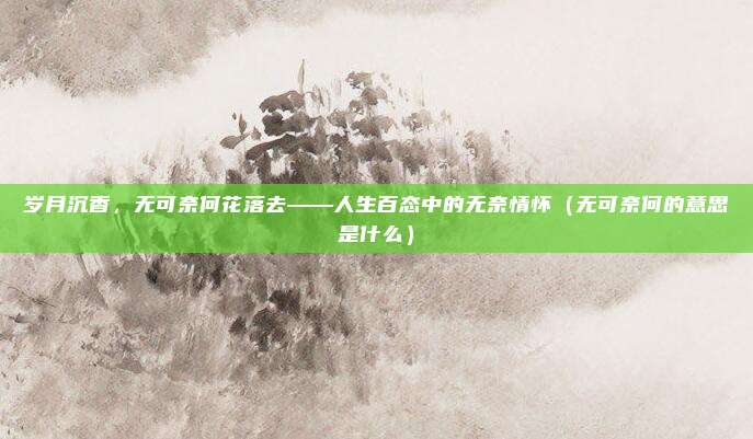 岁月沉香，无可奈何花落去——人生百态中的无奈情怀（无可奈何的意思是什么）
