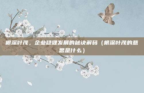 根深叶茂，企业稳健发展的秘诀解码（根深叶茂的意思是什么）