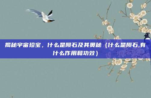 揭秘宇宙珍宝，什么是陨石及其奥秘（什么是陨石,有什么作用和功效）