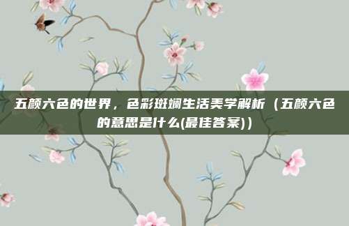 五颜六色的世界，色彩斑斓生活美学解析（五颜六色的意思是什么(最佳答案)）