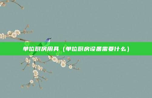 单位厨房用具（单位厨房设备需要什么）