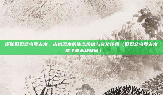 探秘但见悲鸟号古木，古树名木的生态价值与文化传承（但见悲鸟号古木 雄飞雌从绕林间）