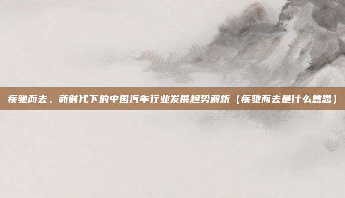 疾驰而去，新时代下的中国汽车行业发展趋势解析（疾驰而去是什么意思）