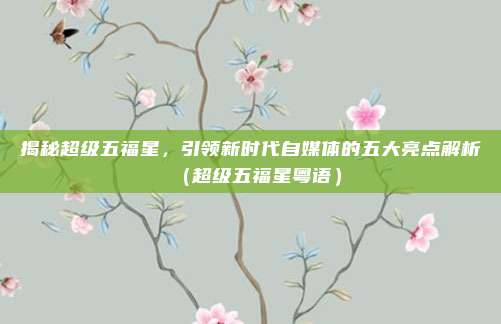 揭秘超级五福星，引领新时代自媒体的五大亮点解析（超级五福星粤语）