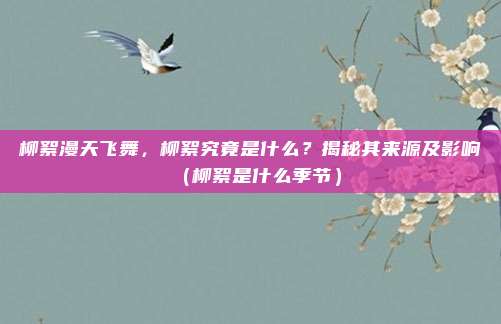柳絮漫天飞舞，柳絮究竟是什么？揭秘其来源及影响（柳絮是什么季节）