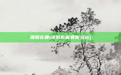 濮阳在哪(濮阳距离襄阳多远)