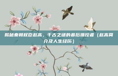 揭秘秦朝权臣赵高，千古之谜的幕后操控者（赵高简介及人生经历）