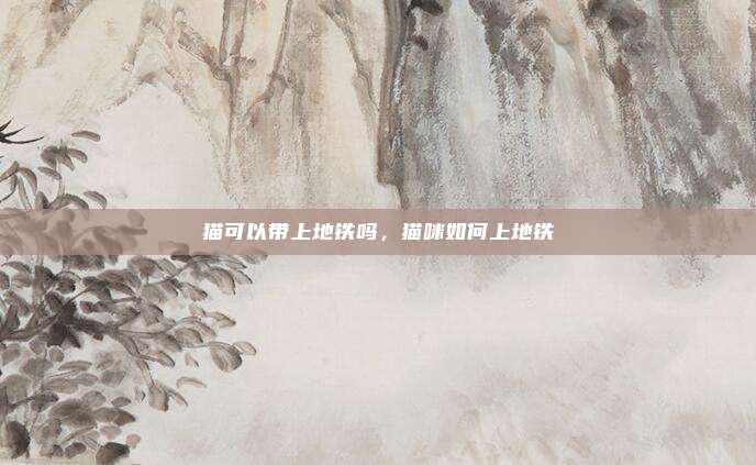 猫可以带上地铁吗,猫咪如何上地铁