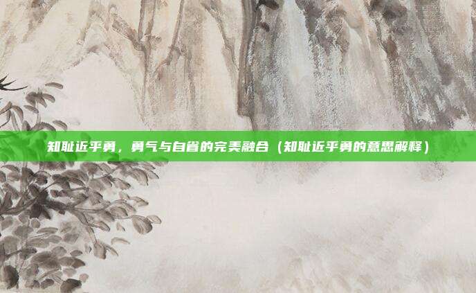 知耻近乎勇，勇气与自省的完美融合（知耻近乎勇的意思解释）