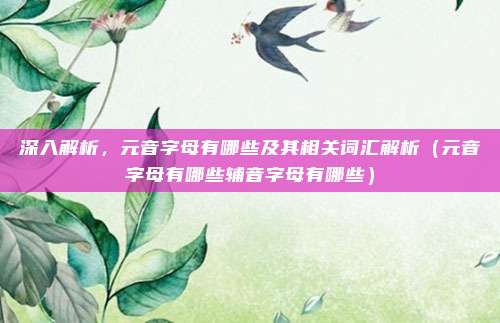 深入解析，元音字母有哪些及其相关词汇解析（元音字母有哪些辅音字母有哪些）