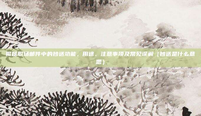 揭秘职场邮件中的抄送功能，用途、注意事项及常见误解（抄送是什么意思）