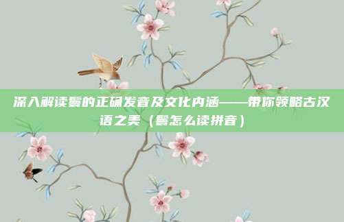 深入解读鬟的正确发音及文化内涵——带你领略古汉语之美（鬟怎么读拼音）