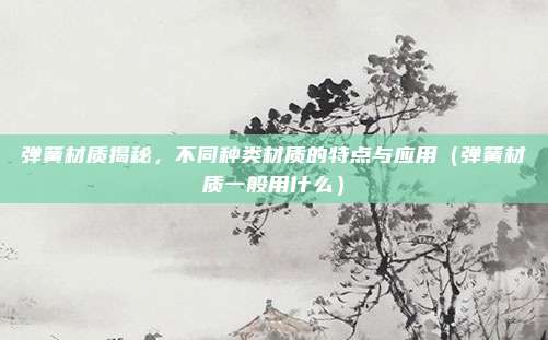 弹簧材质揭秘，不同种类材质的特点与应用（弹簧材质一般用什么）