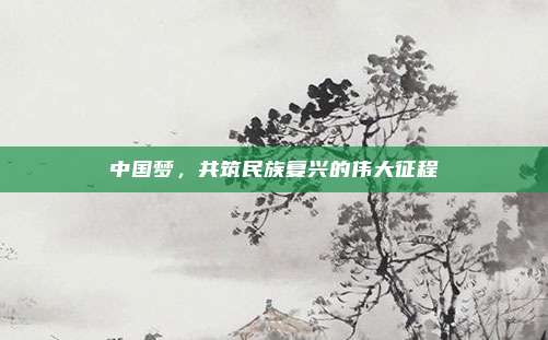 中国梦，共筑民族复兴的伟大征程