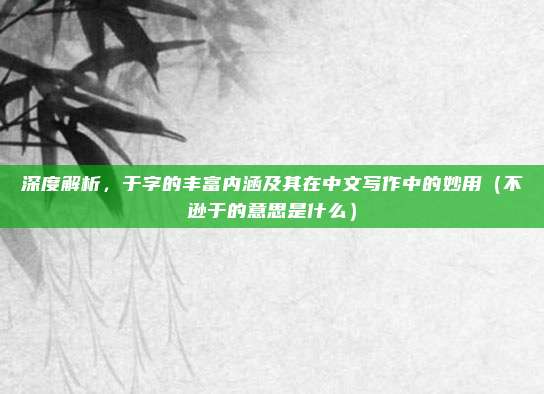 深度解析，于字的丰富内涵及其在中文写作中的妙用（不逊于的意思是什么）