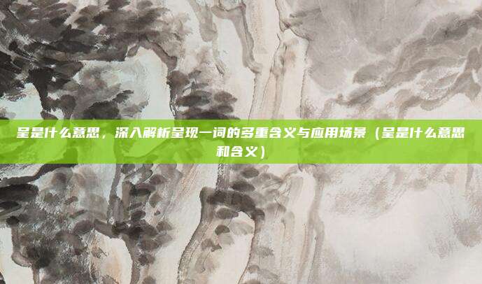 呈是什么意思，深入解析呈现一词的多重含义与应用场景（呈是什么意思和含义）