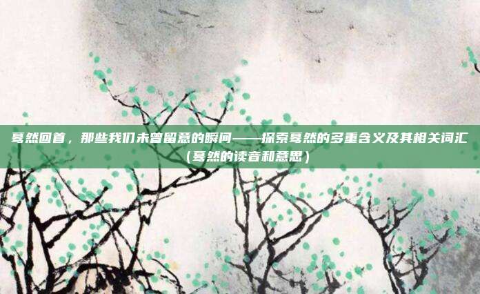 蓦然回首，那些我们未曾留意的瞬间——探索蓦然的多重含义及其相关词汇（蓦然的读音和意思）
