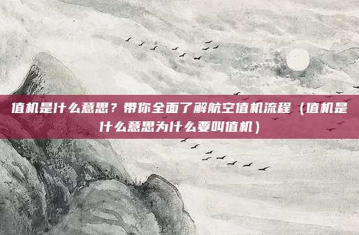 值机是什么意思？带你全面了解航空值机流程（值机是什么意思为什么要叫值机）