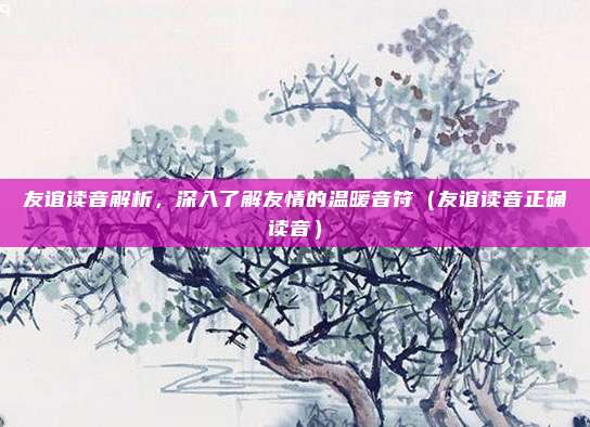 友谊读音解析，深入了解友情的温暖音符（友谊读音正确读音）