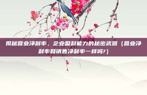 揭秘营业净利率，企业盈利能力的秘密武器（营业净利率和销售净利率一样吗?）