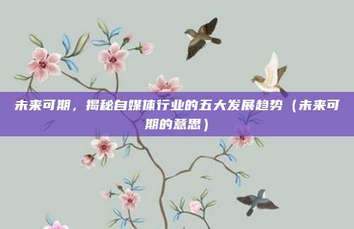 未来可期，揭秘自媒体行业的五大发展趋势（未来可期的意思）