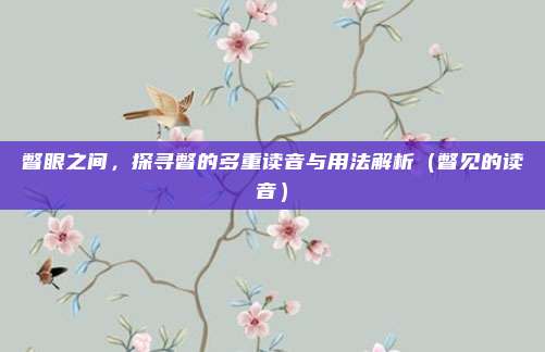 瞥眼之间，探寻瞥的多重读音与用法解析（瞥见的读音）