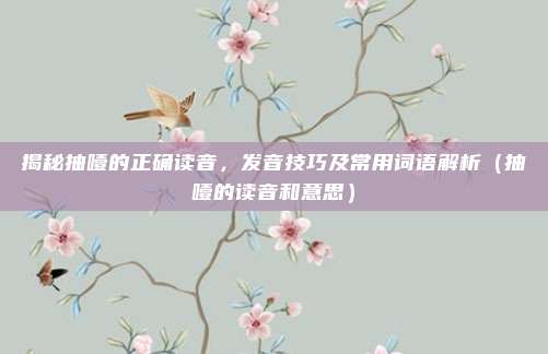 揭秘抽噎的正确读音，发音技巧及常用词语解析（抽噎的读音和意思）