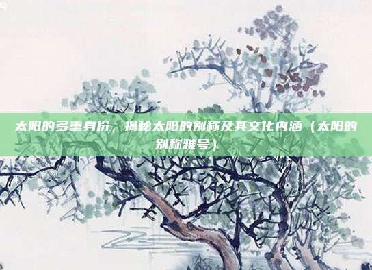 太阳的多重身份，揭秘太阳的别称及其文化内涵（太阳的别称雅号）