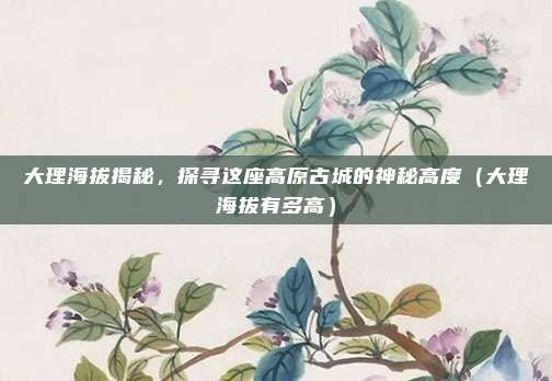 大理海拔揭秘，探寻这座高原古城的神秘高度（大理海拔有多高）