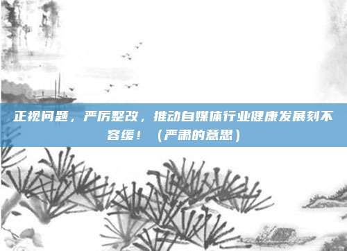 正视问题，严厉整改，推动自媒体行业健康发展刻不容缓！（严肃的意思）