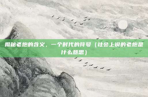 揭秘老炮的含义，一个时代的符号（社会上说的老炮是什么意思）
