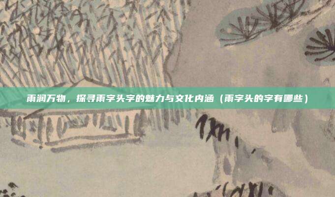 雨润万物，探寻雨字头字的魅力与文化内涵（雨字头的字有哪些）