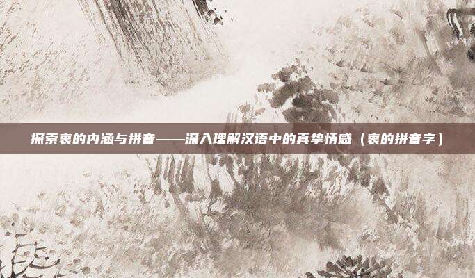 探索衷的内涵与拼音——深入理解汉语中的真挚情感（衷的拼音字）