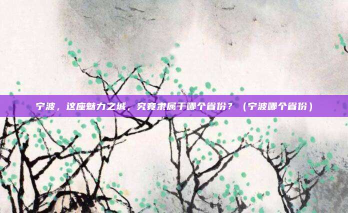宁波,这座魅力之城,究竟隶属于哪个省份?(宁波哪个省份)