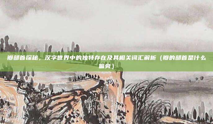 瓣部首探秘，汉字世界中的独特存在及其相关词汇解析（瓣的部首是什么偏旁）