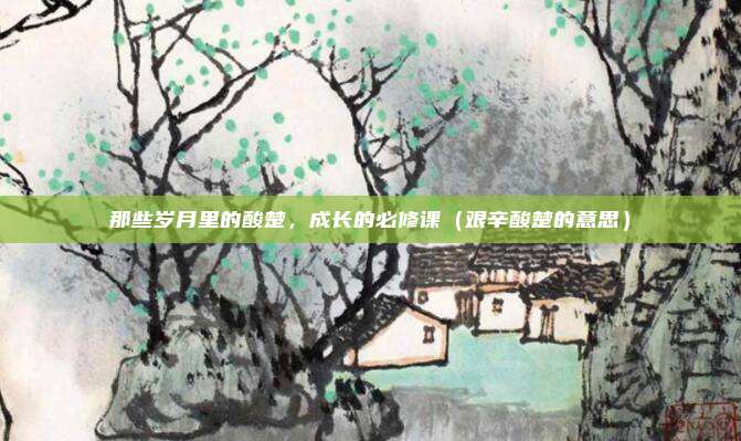 那些岁月里的酸楚，成长的必修课（艰辛酸楚的意思）