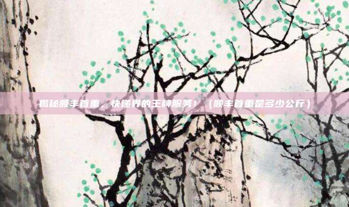 揭秘顺丰首重，快递界的王牌服务！（顺丰首重是多少公斤）